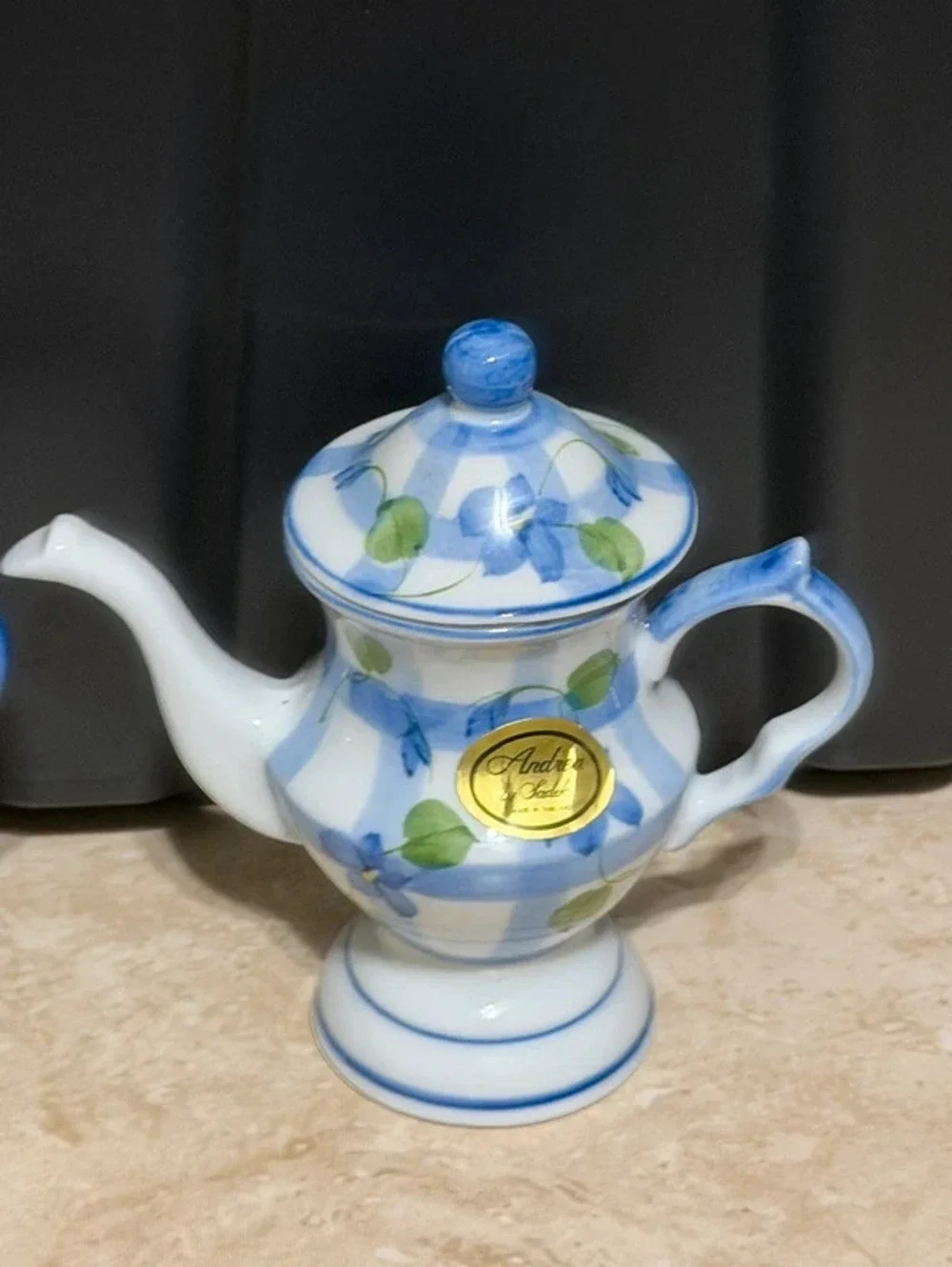 Andrea by Sadek Miniature Porcelain Teapots Set of 3